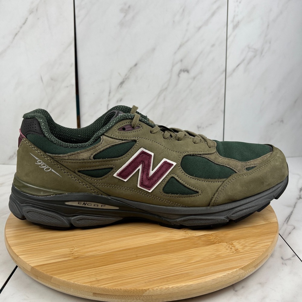 New Balance 990v3 MiUSA Teddy Saints Mens Size 16 D Green Purple Shoes M990GP3